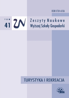 Zeszyty Naukowe Wyższej Szkoły Gospodarki w Bydgoszczy. T. 41 (2022), Turystyka i Rekreacja, Nr 17