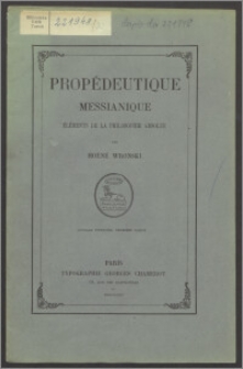 Propédeutique messianique : éléments de la philosophie absolue : ouvrage posthune. P. 2