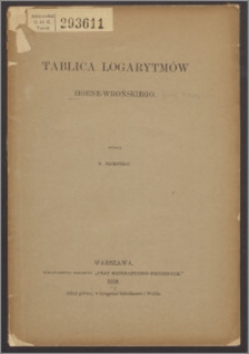 Tablica logarytmów Hoene-Wrońskiego