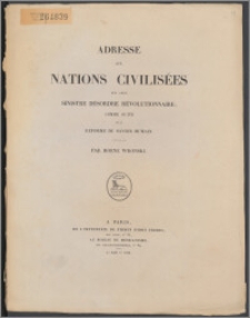 Adresse aux nations civilisées sur leur sinistre désordre révolutionnaire comme suite de la Réforme du Savoir humain