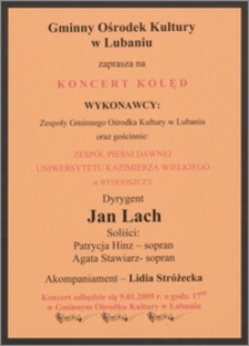 Gminny Ośrodek Kultury w Lubaniu zaprasza na koncert kolęd