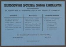 Częstochowskie Spotkania Chórów Kameralnych