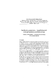 Spotkanie z pacjentem… (współ)obecność w terapii pacjenta psychiatrycznego