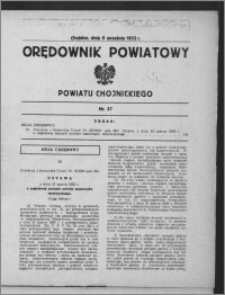 Orędownik Powiatowy Powiatu Chojnickiego 1933.09.09, nr 37