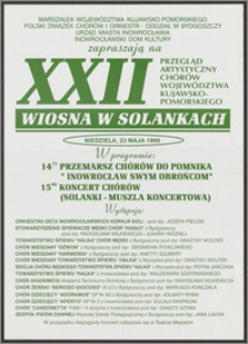 XXII Przegląd Artystyczny Chórów Województwa Kujawsko-Pomorskiego Wiosna w Solankach