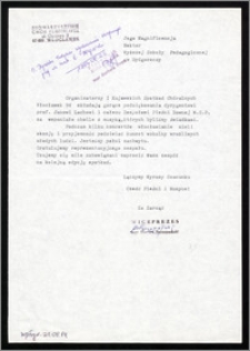 Organizatorzy I Kujawskicjh Spotkań Chóralnych Włocławek 94 składają gorące podziękowania dyrygentowi prof. Janowi Lachow i całemu Zespołowi Pieśni Dawnej W.S.P. za wspaniałe chwile z muzyką, których bylismy świadkamii