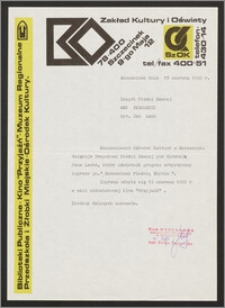 Podziękowania od Ośrodka Kultury w Szczecińku