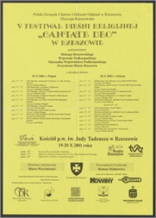 V Festiwal Pieśni Religijnej "Cantate Deo" w Rzeszowie
