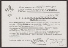 Zaświadczenie weryfikacyjne nr 4531