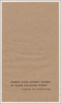 "Zagrajcie nam wszystkie srebrne dzwony", muzyka K. Gaertner, tekst E. Bryll