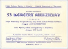 Zaproszenie na 53 koncert niedzielny
