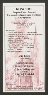 Koncert Zespołu Pieśni Dawnej Uniwersytetu Kazimierza Wielkiego w Bydgoszczy