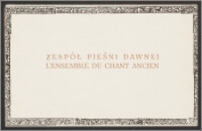 Zespół Pieśni Dawnej-informacja