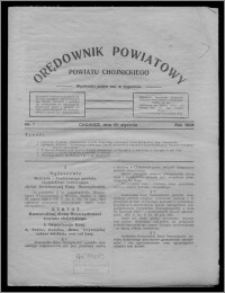 Orędownik Powiatowy Powiatu Chojnickiego : wychodzi jeden raz w tygodniu 1929.01.19, nr 1