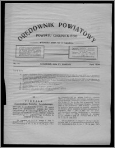 Orędownik Powiatowy Powiatu Chojnickiego : wychodzi jeden raz w tygodniu 1929.04.27, nr 14