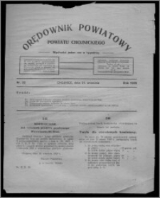 Orędownik Powiatowy Powiatu Chojnickiego : wychodzi jeden raz w tygodniu 1929.09.21, nr 32