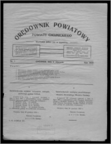 Orędownik Powiatowy Powiatu Chojnickiego : wychodzi jeden raz w tygodniu 1930.01.04, nr 1