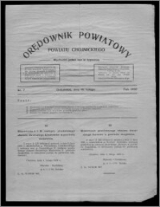 Orędownik Powiatowy Powiatu Chojnickiego : wychodzi jeden raz w tygodniu 1930.02.15, nr 7