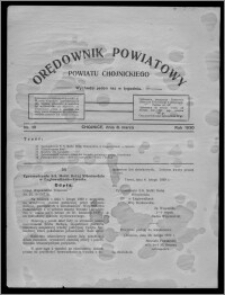 Orędownik Powiatowy Powiatu Chojnickiego : wychodzi jeden raz w tygodniu 1930.03.08, nr 10