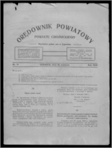 Orędownik Powiatowy Powiatu Chojnickiego : wychodzi jeden raz w tygodniu 1930.04.12, nr 14
