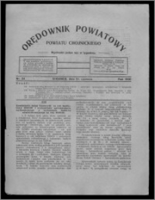 Orędownik Powiatowy Powiatu Chojnickiego : wychodzi jeden raz w tygodniu 1930.06.21, nr 23
