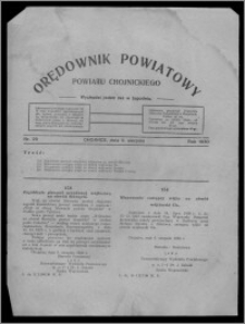 Orędownik Powiatowy Powiatu Chojnickiego : wychodzi jeden raz w tygodniu 1930.08.09, nr 29