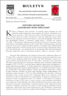 Biuletyn Koła Miłośników Dziejów Grudziądza 2025, Rok XXIII nr 25 (854) : Historia konkursu "Ozdabiamy Domy Kwiatami"