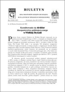 Biuletyn Koła Miłośników Dziejów Grudziądza 2025, Rok XXIII nr 29 (858) : Kształtowanie się struktur duszpasterstwa polskojęzycznego w Wielkiej Brytanii