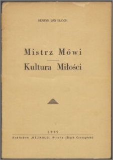 Mistrz mówi ; Kultura miłości