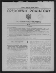 Orędownik Powiatowy Powiatu Chojnickiego 1939.02.22, nr 7