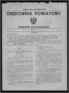 Orędownik Powiatowy Powiatu Chojnickiego 1939.04.19, nr 15