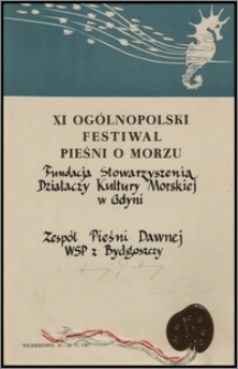 XI Ogólnopolski Festiwal Pieśni o Morzu