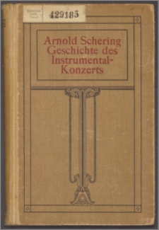 Geschichte des Instrumentalkonzerts : bis auf die Gegenwart