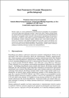 Sieci neuronowe i uczenie maszynowe: próba integracji