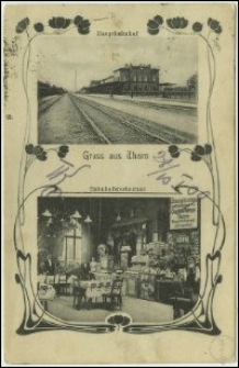 Toruń - Dworzec - Gruss aus Thorn. Hauptbahnhof. Bahnhofsrestaurant