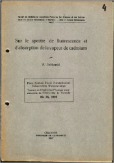 O widmie fluorescencji i absorbcji par kadmu