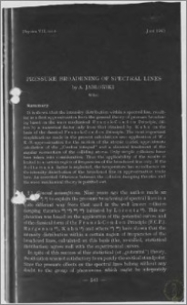 Pressure Broadening of Spectral Lines