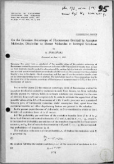 On the Emission Anisotropy of Fluorescence Emitted by Acceptor Molecules Dissimilar to Donor Molecules in Isotropic Solutions