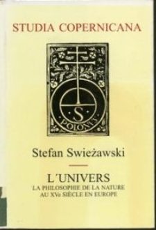 L'univers la philosophie de la nature au XVe siècle en Europe