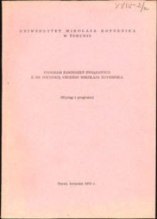 Program zamierzeń związanych z 500. rocznicą urodzin Mikołaja Kopernika : (wyciąg z programu)