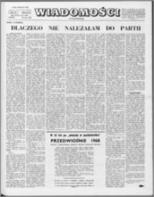 Wiadomości, R. 23 nr 12 (1147), 1968