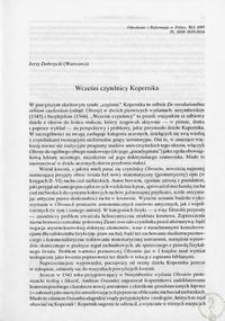 Wcześni czytelnicy Kopernika