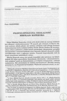 Prawno-społeczna działalność Mikołaja Kopernika