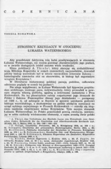 Stronnicy krzyżaccy w otoczeniu Łukasza Watzenrodego