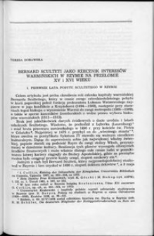 Bernard Sculteti jako rzecznik interesów warmińskich w Rzymie na przełomie XV i XVI wieku