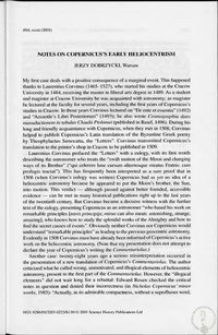 Notes on Copernicus's early heliocentrism