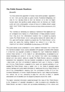 The Public Domain Manifesto