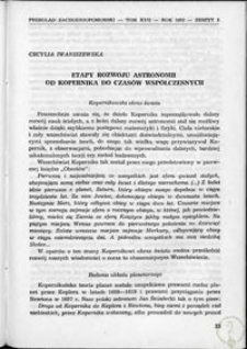 Etapy rozwoju astronomii od Kopernika do czasów współczesnych