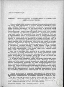 Elementy tradycyjne i nowatorskie w kosmologii Mikołaja Kopernika