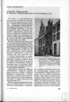 Wystawy jubileuszowe w zespole kamieniczek przy ulicy Kopernika 15/17